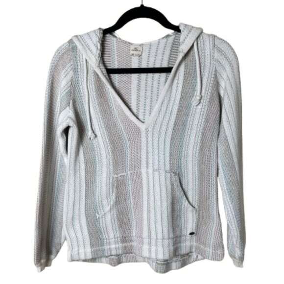 O'NEILL Bonfire Beach Hoodie Striped Pullover Knit Sweater Size XS - Picture 1 of 10